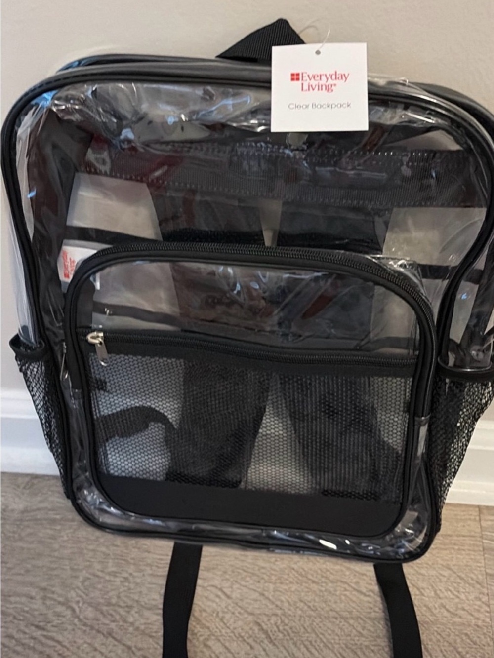 Clear Black Backpack - Transparent School Bag